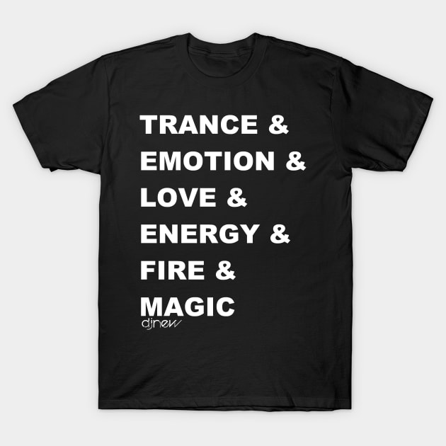 Trance List - White Logo T-Shirt by DJ NEW